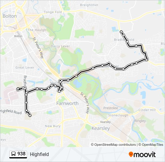 938 bus Line Map