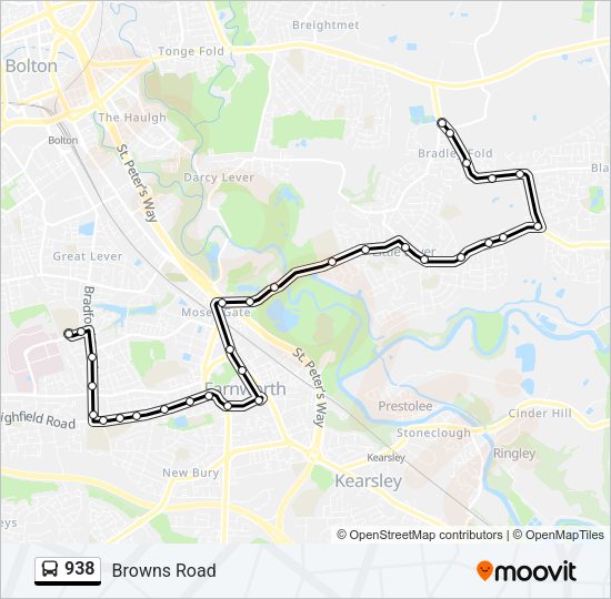 938 Bus Line Map