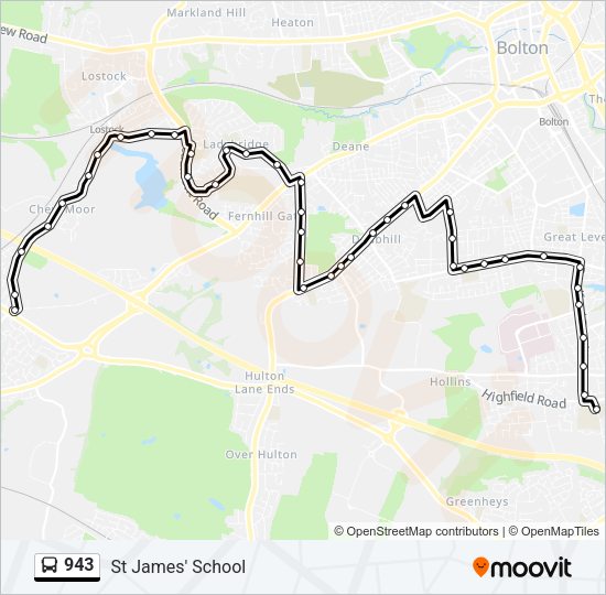 943 Bus Line Map