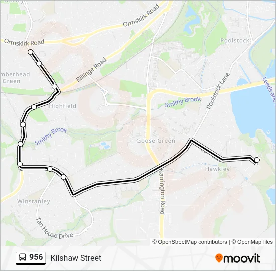 956 Route: Schedules, Stops & Maps - Kilshaw Street (Updated)