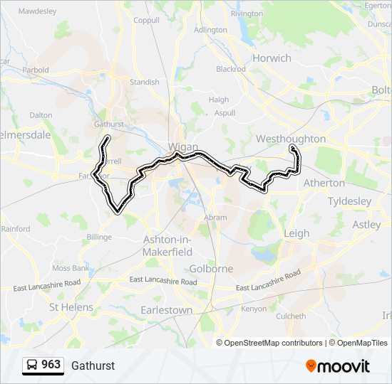 963 bus Line Map