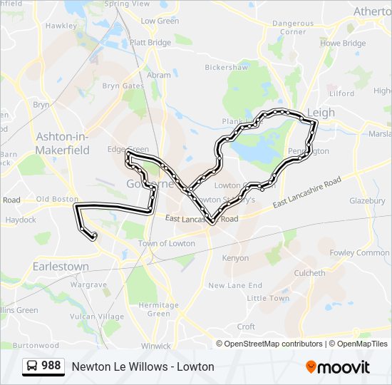 988 bus Line Map