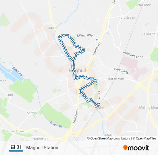 31 Route: Schedules, Stops & Maps - Maghull Station (Updated)