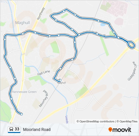 33 Bus Line Map