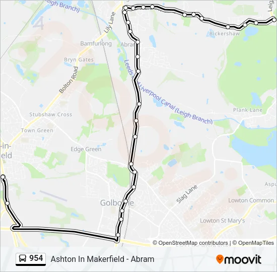 954 Bus Line Map