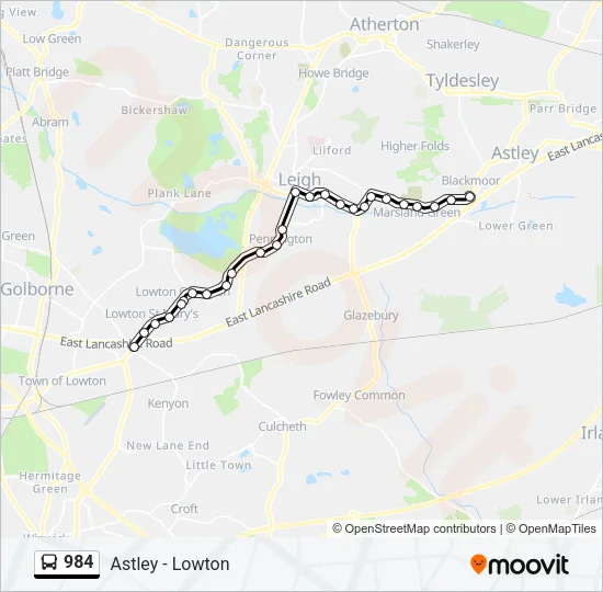984 Bus Line Map