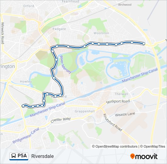 P5A Bus Line Map