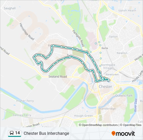 14 Bus Line Map