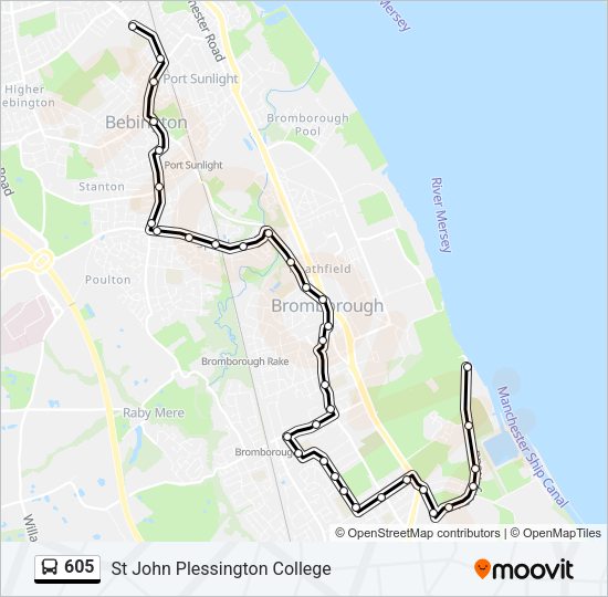 605 Bus Line Map