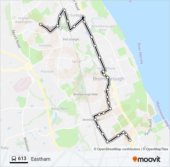 613 Bus Line Map