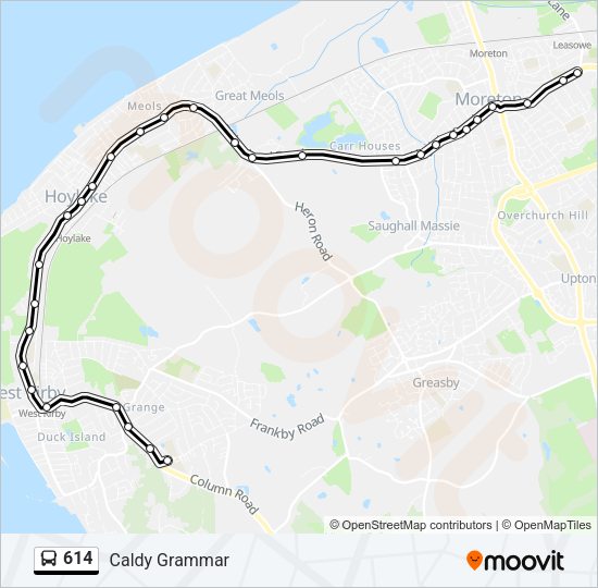 614 Bus Line Map
