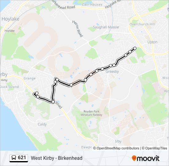 621 Bus Line Map