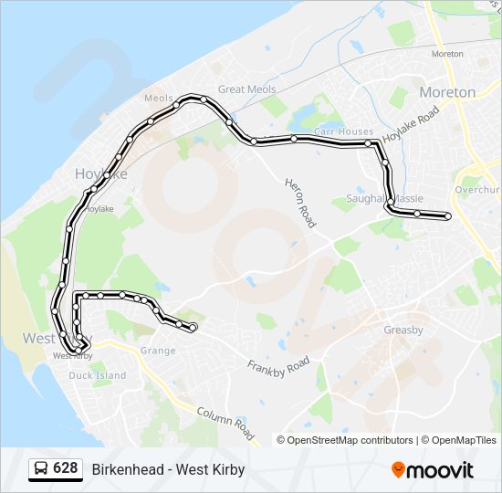 628 Bus Line Map