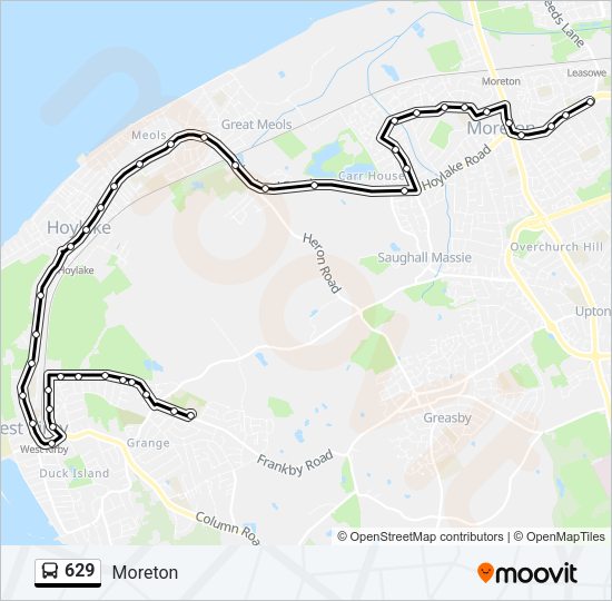 629 Bus Line Map