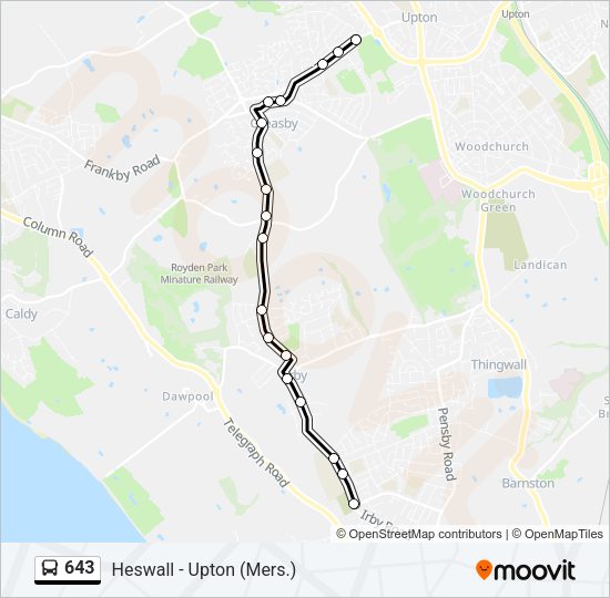 643 Bus Line Map