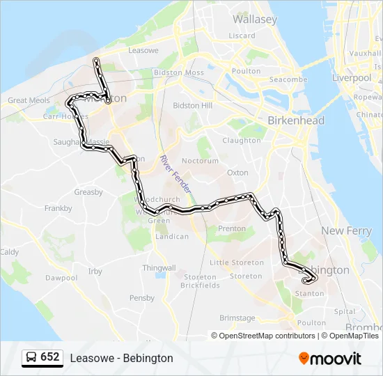 652 Bus Line Map