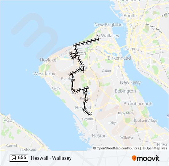 655 Bus Line Map