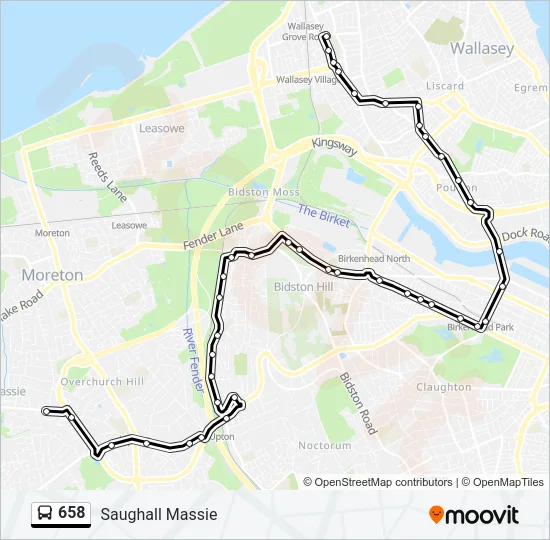 658 Bus Line Map
