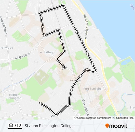 713 Bus Line Map