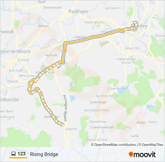 123 Route Schedules, Stops & Maps Rising Bridge (Updated)