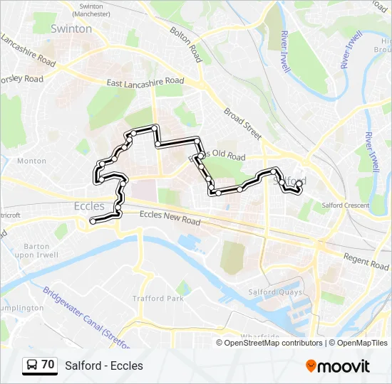 70 Bus Line Map