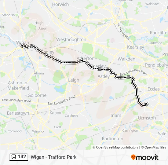 132 Route: Schedules, Stops & Maps - The Trafford Centre Bus Station ...