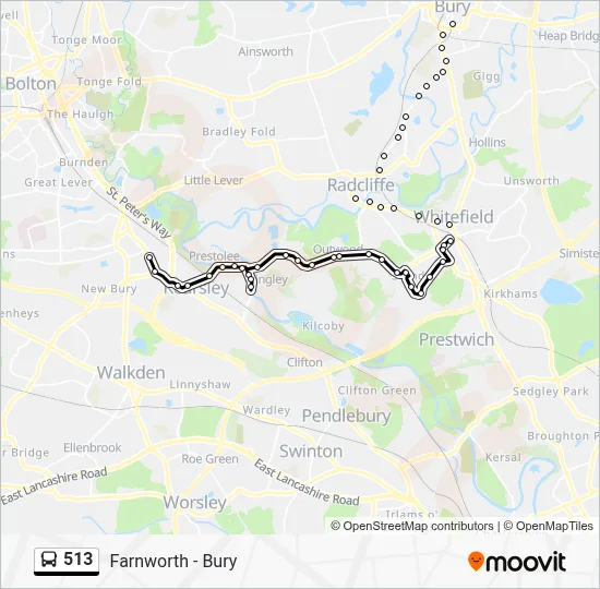 513 Route: Schedules, Stops & Maps - Farnworth Bus Station (Updated)
