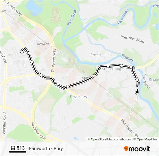 513 Route: Schedules, Stops & Maps - Kearsley Hall Road (Updated)