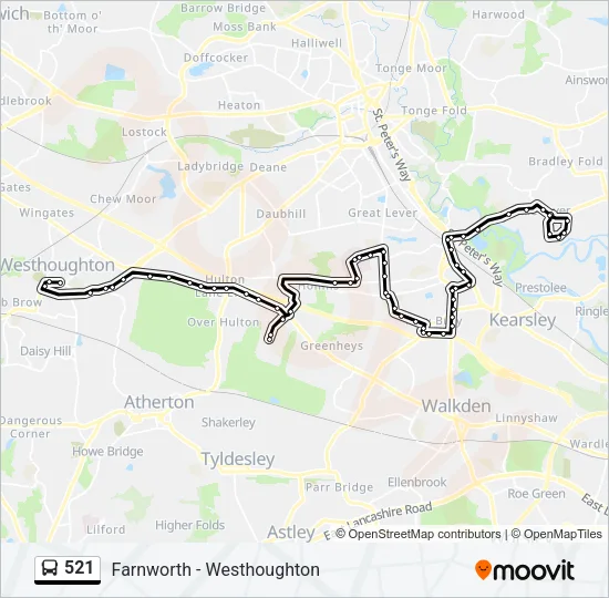 521 Bus Line Map