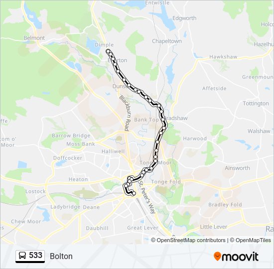 533 Route: Schedules, Stops & Maps - Bolton (Updated)