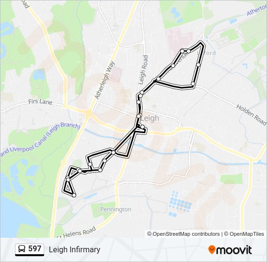 597 Route: Schedules, Stops & Maps - Leigh Infirmary (Updated)