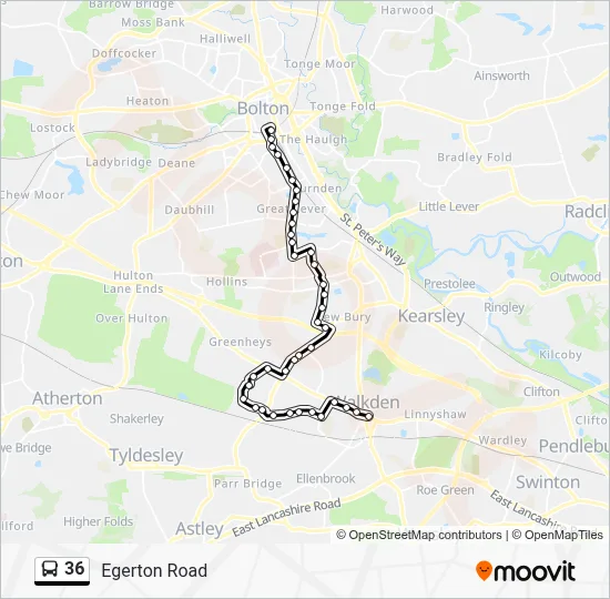 36 Route: Schedules, Stops & Maps - Egerton Road (Updated)