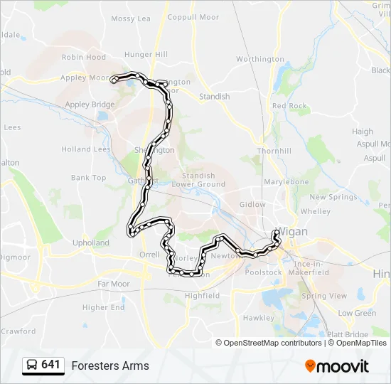 641 Bus Line Map
