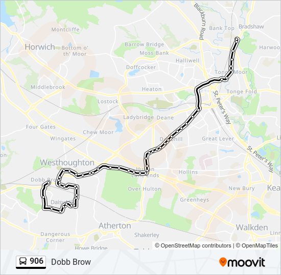 906 Route Schedules, Stops & Maps Dobb Brow (Updated)