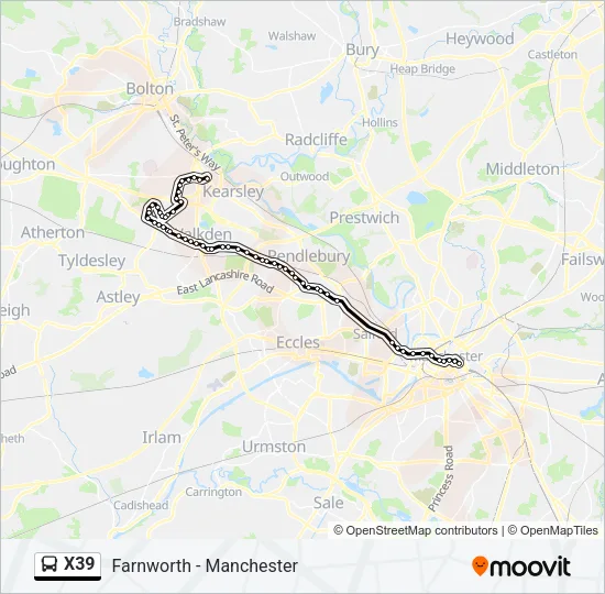 X39 Bus Line Map