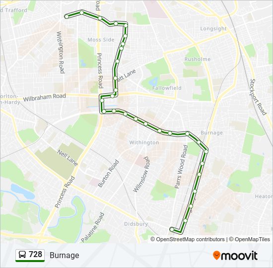 728 bus Line Map