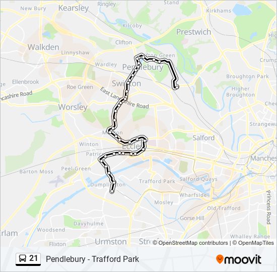 21 Route: Schedules, Stops & Maps - The Trafford Centre (Updated)