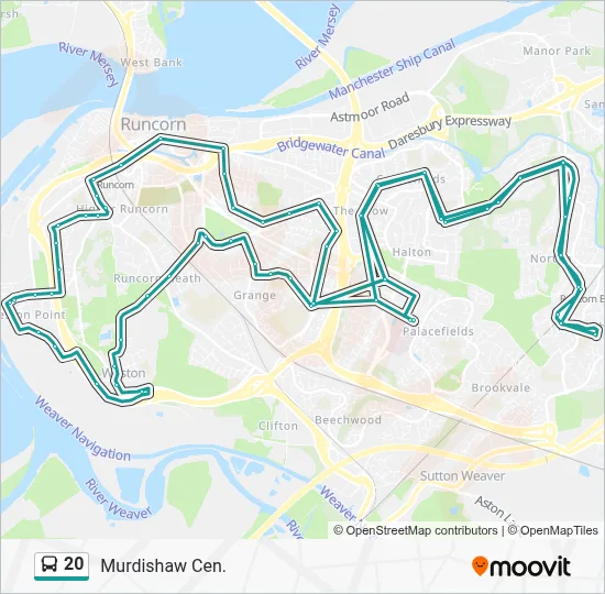 20 Route: Schedules, Stops & Maps - Murdishaw Cen. (Updated)