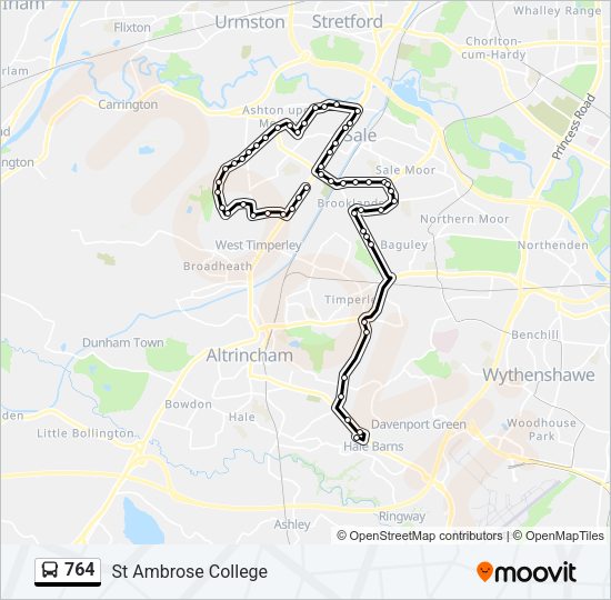 764 Bus Line Map