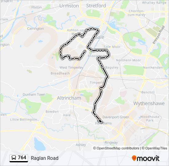 764 Bus Line Map