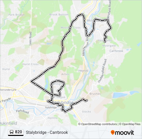 820 Bus Line Map