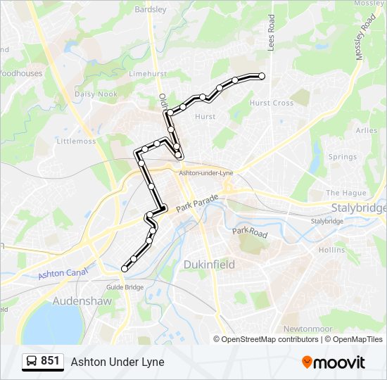 851 Bus Line Map