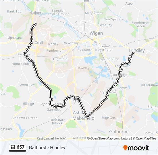 657 Bus Line Map