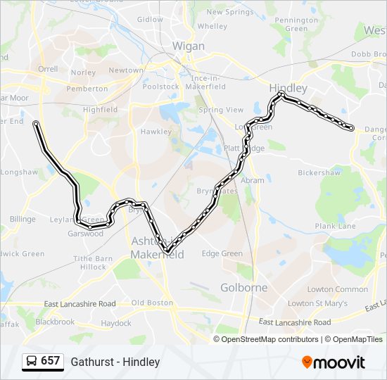 657 Bus Line Map