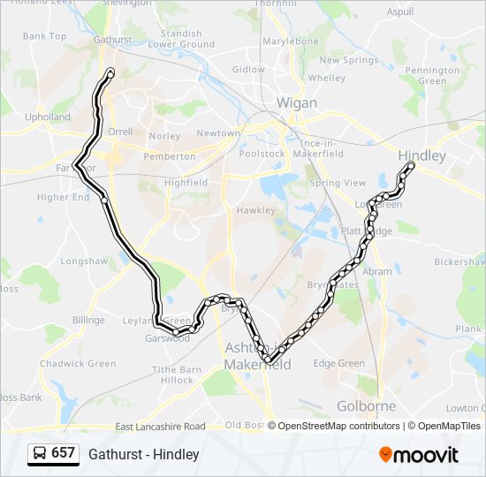 657 bus Line Map