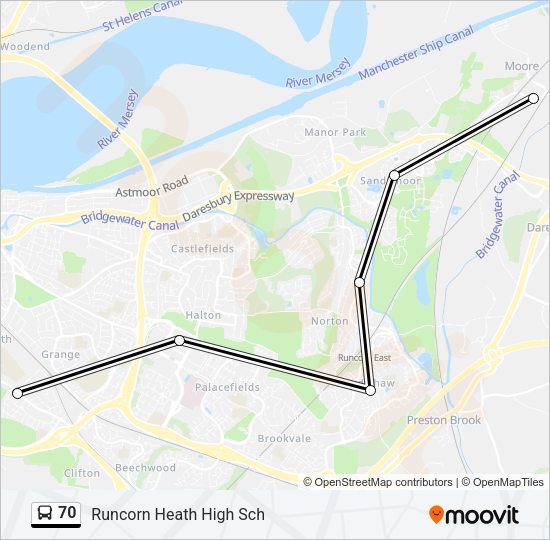 70 Bus Line Map
