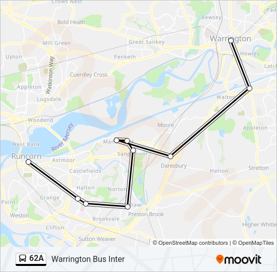 62A Bus Line Map