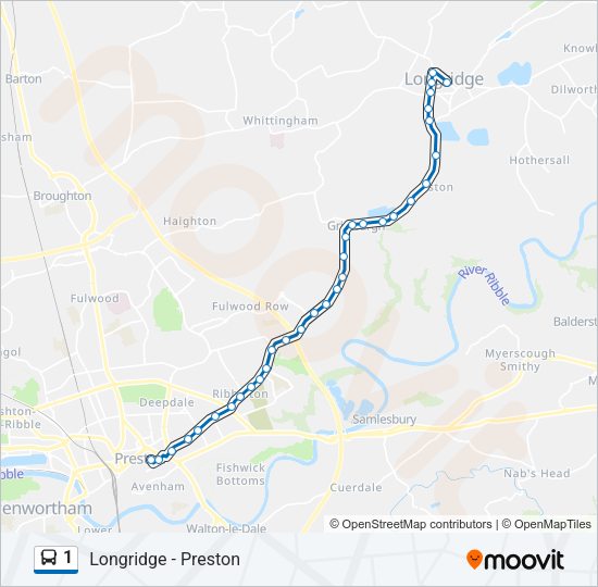 1 Bus Line Map