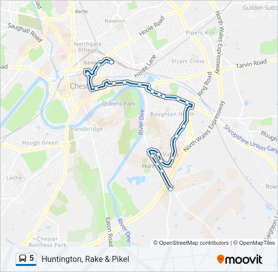 5 Bus Line Map