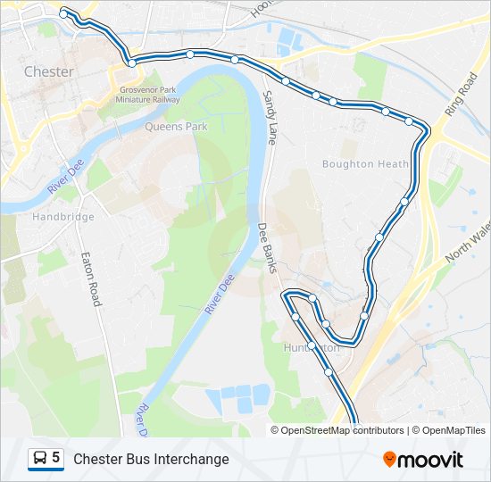5 Bus Line Map